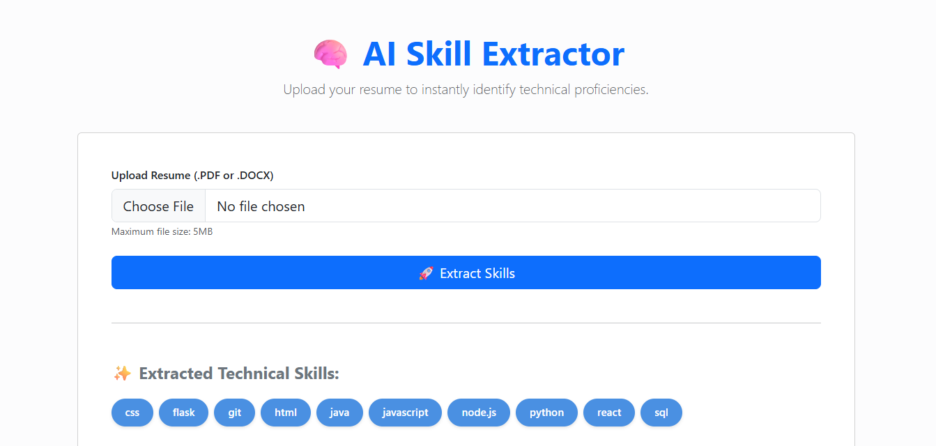 AI Skill Extractor Screenshot